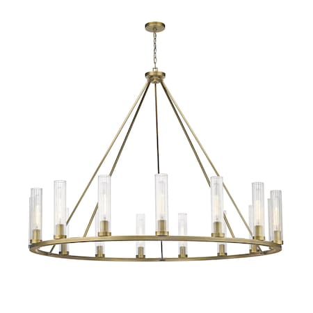 Z-Lite Beau 15 Light Chandelier, Rubbed Brass & Clear 3031-15RB